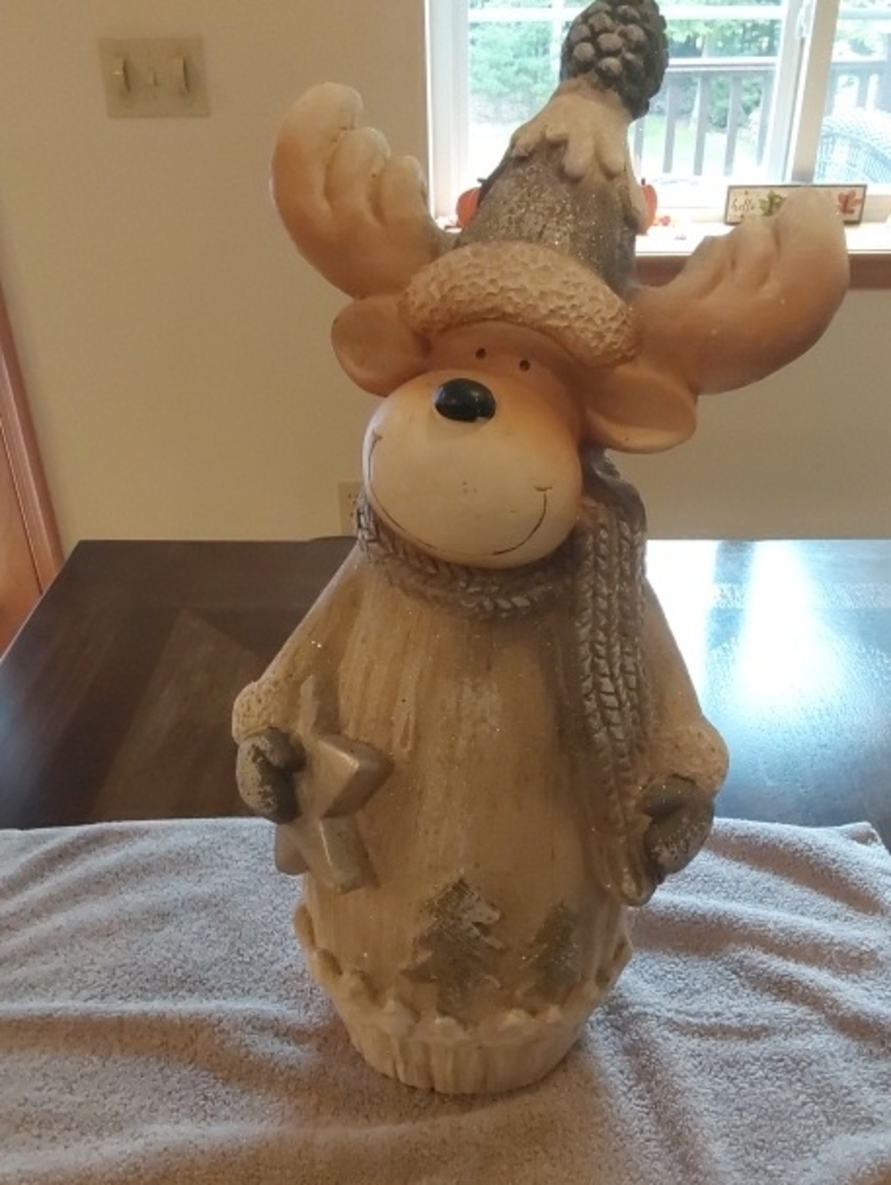 Kohl's Tan and Cream Moose Holiday Figurine